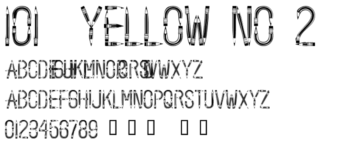 101! Yellow No_2 font